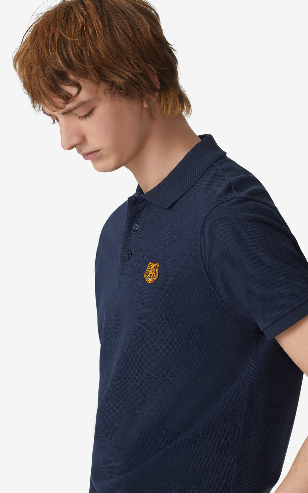 Polo Kenzo Homme Tiger Crest Bleu Marine Bleu SHRQJ-7256